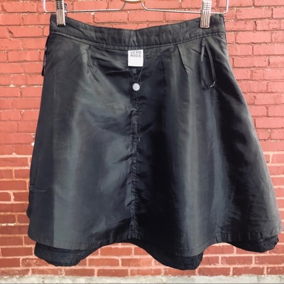 🍒 2/20$ Vero Moda Black Jacquard Skater Skirt - Picture 5 of 6